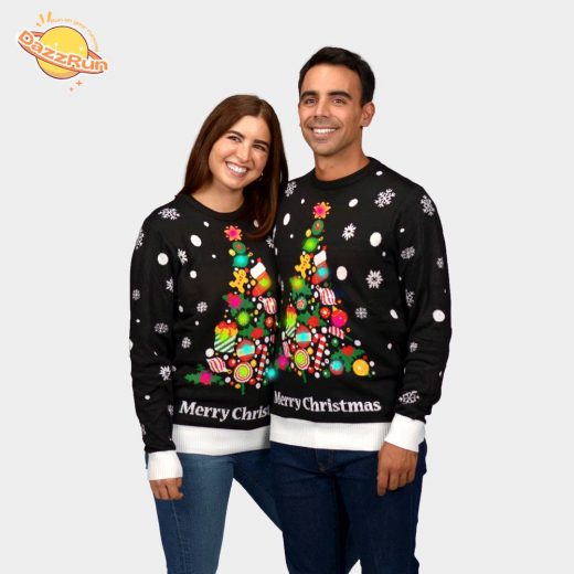 Light-Up Christmas Tree Ugly Sweater for Men