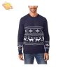 Reindeer Snowflakes Knitted Ugly Crew Neck Sweater