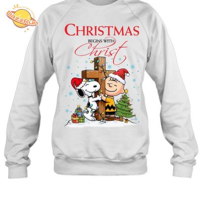 Snoopy Christmas Begins With Christ M131 Sweatshirt