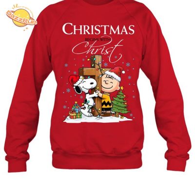 Snoopy Christmas Begins With Christ M132 Sweatshirt