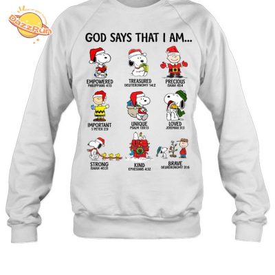 Snoopy God Says That I Am Christmas Gift Sweatshirt M39