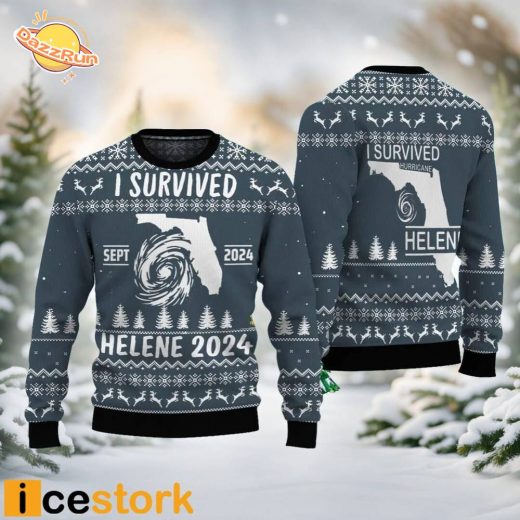 I Survived Hurricane Helene 2024 Ugly Sweater – Funny Weather-Themed Design