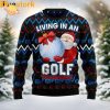 “Santa Claus Golf Sucks” Ugly Christmas Sweater – For Golf Lovers