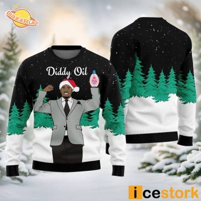 Diddy Oil Men’s Ugly Christmas Black Sweater