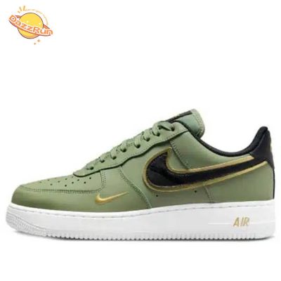 Nike Air Force 1 Oil Green Metallic Gold Swoosh