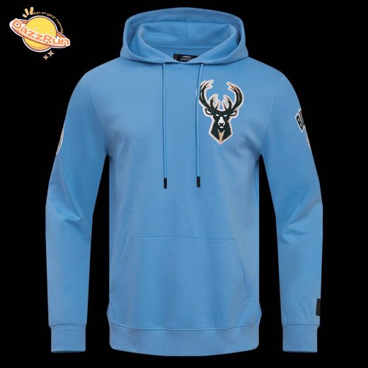 NBA Milwaukee Bucks Classic Chenille Blue Men’s Pullover Hoodie