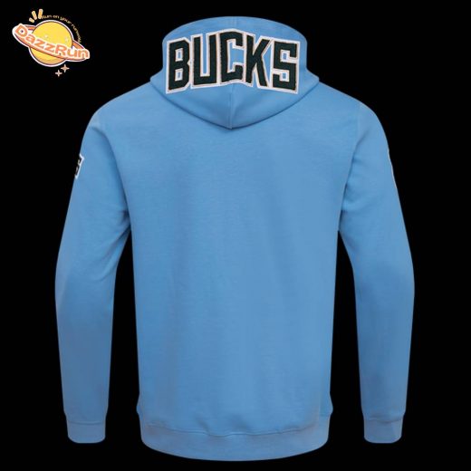 NBA Milwaukee Bucks Classic Chenille Blue Men’s Pullover Hoodie