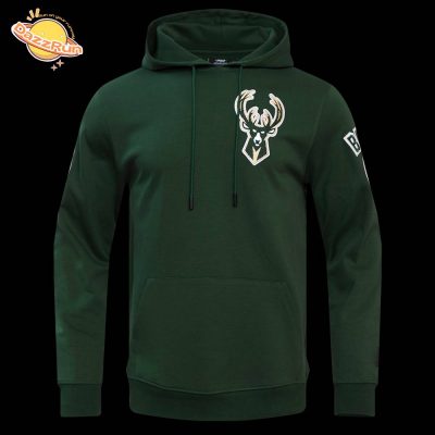 NBA Milwaukee Bucks Classic Chenille Forest Green Men’s Pullover Hoodie