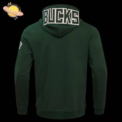 NBA Milwaukee Bucks Classic Chenille Forest Green Men’s Pullover Hoodie