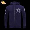 NFL Dallas Cowboys Classic Chenille Fleece Zip-Up Hoodie – University Blue