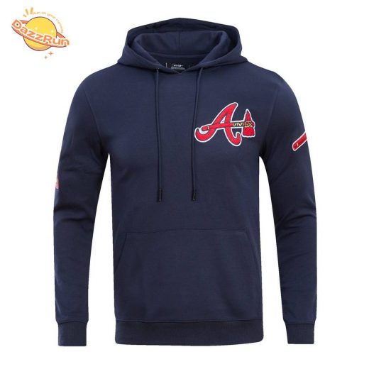 Atlanta Braves Classic Chenille Men’s Pullover Midnight Navy Hoodie