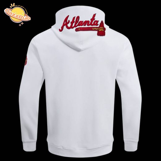 Atlanta Braves Classic Chenille Men’s Pullover White Hoodie