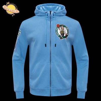 Boston Celtics Classic Chenille Men’s Full-Zip Pullover Blue Hoodie