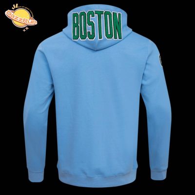 Boston Celtics Classic Chenille Men’s Full-Zip Pullover Blue Hoodie