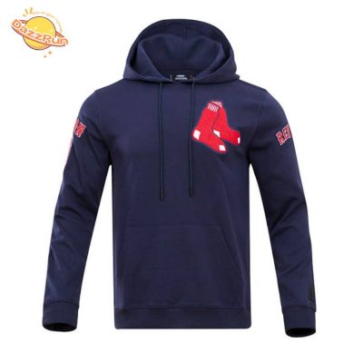 Boston Red Sox Classic Chenille Men’s Pullover Midnight Navy Hoodie