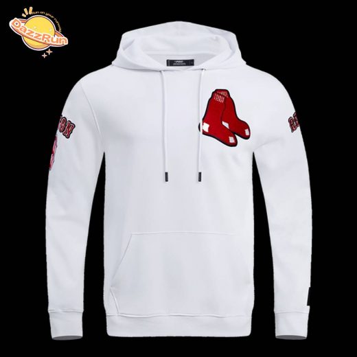 Boston Red Sox Classic Chenille Men’s Pullover White Hoodie