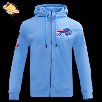 Buffalo Bills Classic Chenille Men’s Full-Zip Blue Hoodie