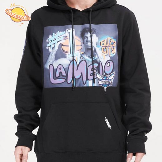 Charlotte Hornets LaMelo Ball #1 Yearbook Men’s Pullover Hoodie