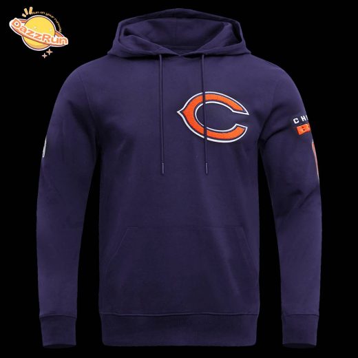 Chicago Bears Classic Chenille Men’s Pullover Midnight Navy Hoodie