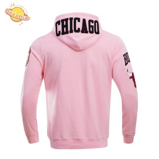 Chicago Bulls Classic Chenille Men’s Full-Zip Pullover Pink Hoodie