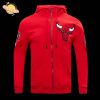 Chicago Bulls Classic Chenille Men’s Full-Zip Pullover Pink Hoodie