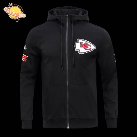 Kansas City Chiefs Classic Chenille Men’s Full-Zip Black Hoodie