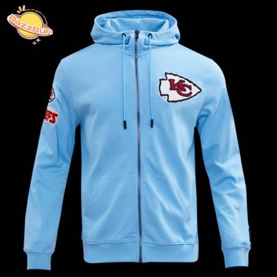 Kansas City Chiefs Classic Chenille Men’s Full-Zip Blue Hoodie