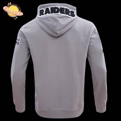 Las Vegas Raiders Classic Chenille Men’s Full-Zip Gray Hoodie