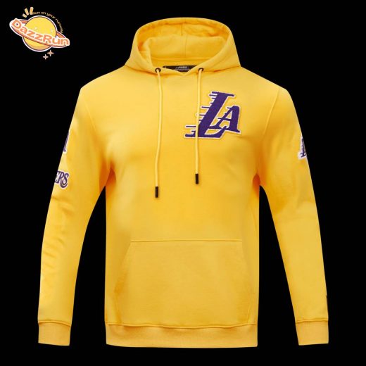 Los Angeles Lakers Classic Chenille Men’s Pullover Yellow Hoodie