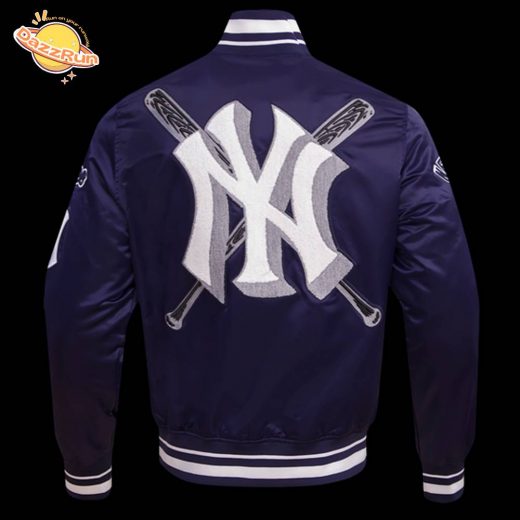 MLB New York Yankees Mashup Men’s Rib Satin Jacket – Classic Team Style