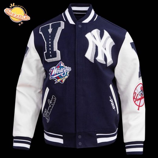 MLB New York Yankees Mashup Men’s Rib Wool Varsity Jacket – Unisex Design