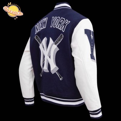 MLB New York Yankees Mashup Men’s Rib Wool Varsity Jacket – Unisex Design