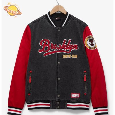 Marvel Spider-Man Miles Morales Denim Varsity Jacket – Iconic Design