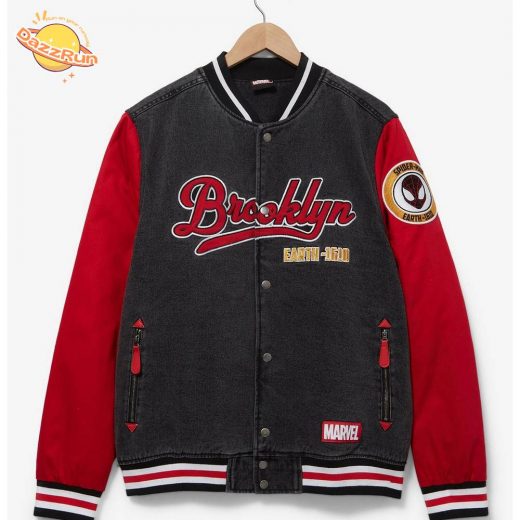 Marvel Spider-Man Miles Morales Denim Varsity Jacket – Iconic Design