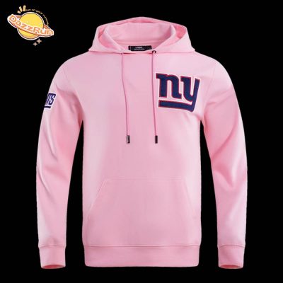 New York Giants Classic Chenille Men’s Pullover Pink Hoodie