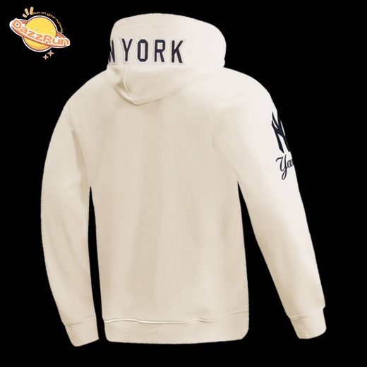 New York Yankees Classic Chenille Men’s Dark Pullover Eggshell Hoodie