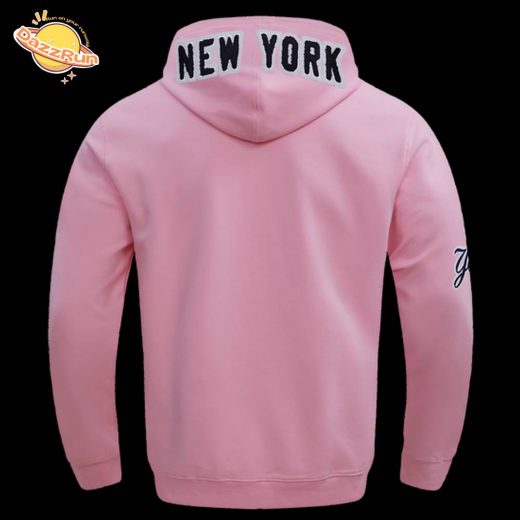 New York Yankees Classic Chenille Men’s Pullover Pink Hoodie