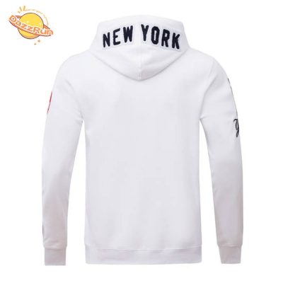 New York Yankees Classic Chenille Men’s Pullover White Hoodie