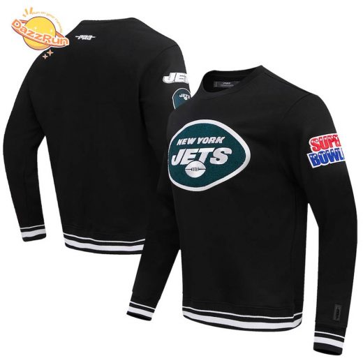 Men’S New York Jets Pro Standard Black Mash Up Fleece Pullover Sweatshirt