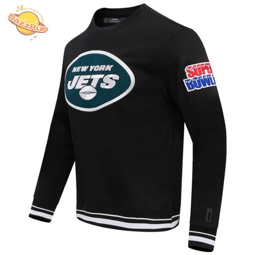 Men’S New York Jets Pro Standard Black Mash Up Fleece Pullover Sweatshirt