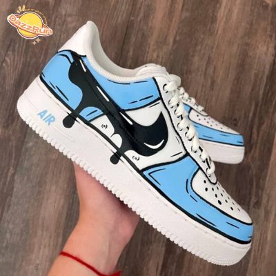 Cartoon Blue Drip Nike Sneaker Limited Edition Air Force 1