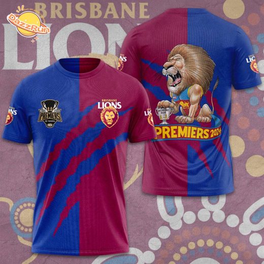 Brisbane Lions 2024 Premers 3D Tshirt