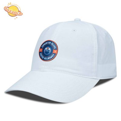 Men’S Edmonton Oilers Levelwear White Crest Adjustable Hat