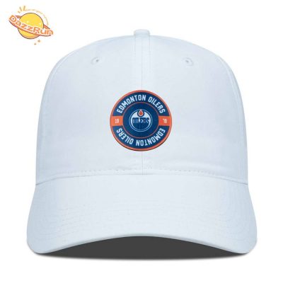 Men’S Edmonton Oilers Levelwear White Crest Adjustable Hat