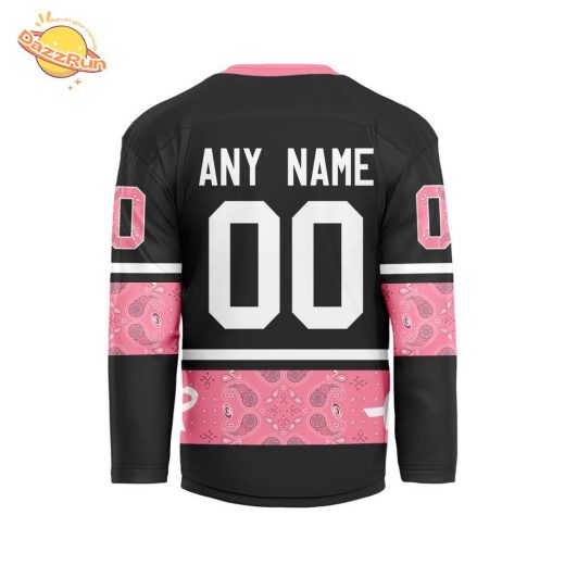 Custom Nhl Carolina Hurricanes Specialize Pink Fight Breast Cancer V-Shaped New Design Limited Edition Jersey 2024