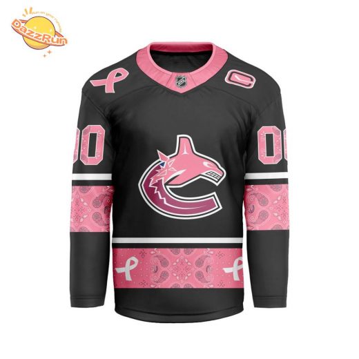 Customize Nhl Vancouver Canucks Specialize Pink Fight Breast Cancer V-Shaped Hot Design 2024 Jersey