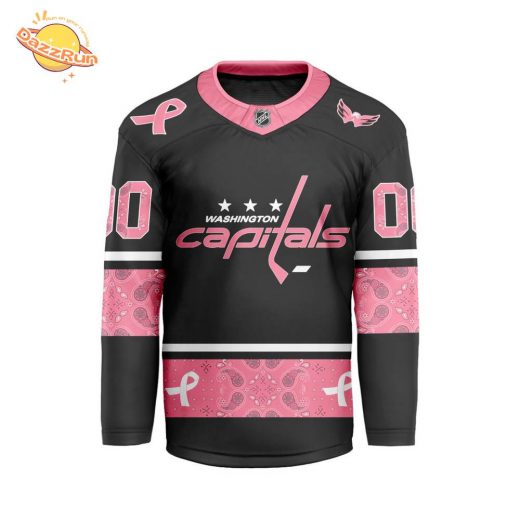 Customize Nhl Washington Capitals Specialize Pink Fight Breast Cancer V-Shaped Hot Limited Jersey 2024