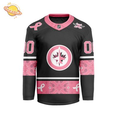 Customize Nhl Winnipeg Jets Specialize Design Pink Fight Breast Cancer V-Shaped Hot Jersey 2024