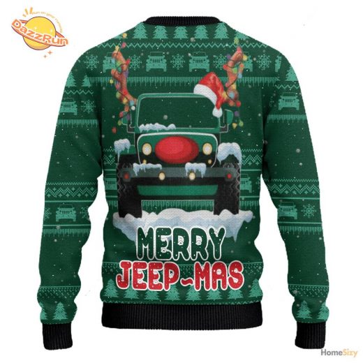 Merry Jeep Mas Limited Edition Ugly Sweater For 2024 Christmas