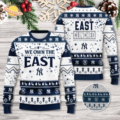 New York Yankees 3D East Clinched 2024 Champion Ugly Sweater